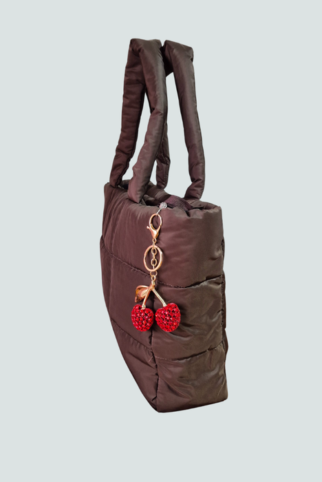 Bolso Puffer Mujer Marrón, Vista Lateral - Florita Bonita