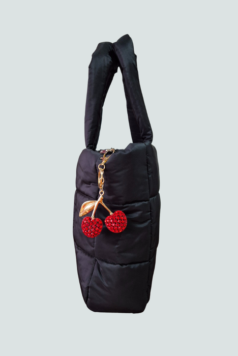 Bolso Puffer Mujer Negro, Vista Lateral - Florita Bonita
