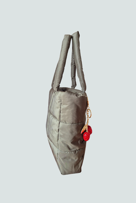 Bolso Puffer Mujer Verde Oscuro, Vista Lateral - Florita Bonita