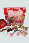 Box Amor y Amistad con bebida y chocolates premium Florita Bonita