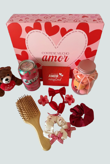 Box Colección Amor con accesorios de belleza y bebida Florita Bonita