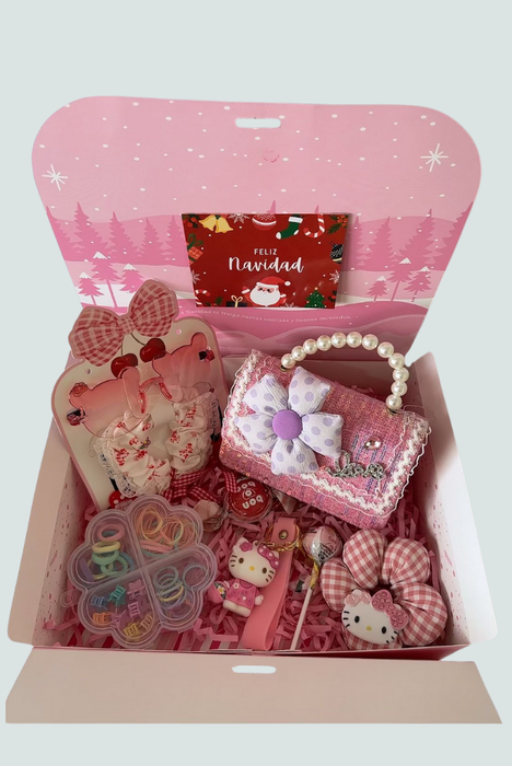 Caja navideña para niñas con bolso, Hello Kitty y detalles festivos - Florita Bonita