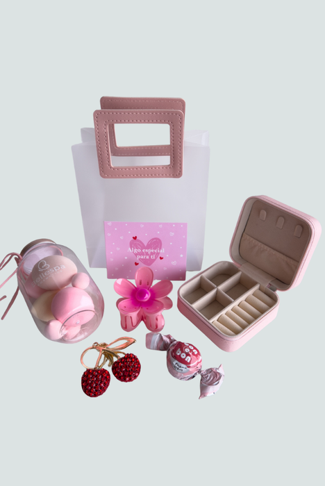 Bolsa de regalo con pote de esponjas y Chocolate - Florita Bonita