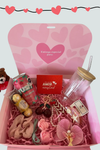 Caja de regalo con vaso de vidrio y accesorios Florita Bonita
