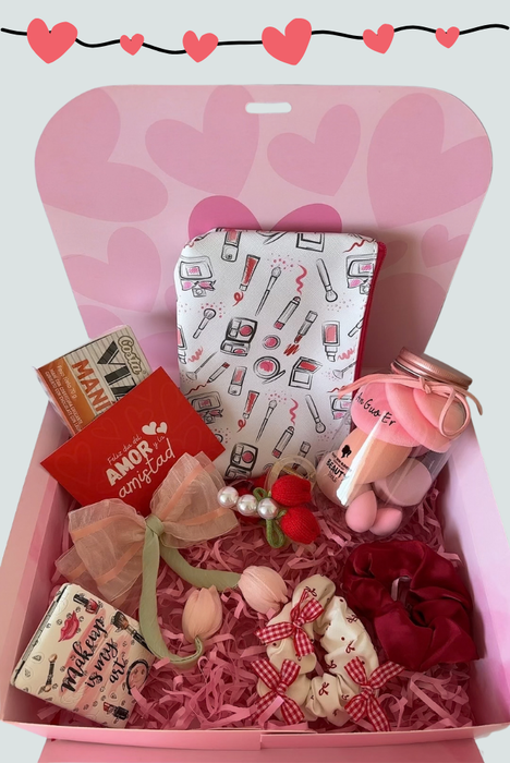 Caja de regalo aniversario con neceser y accesorios Florita Bonita