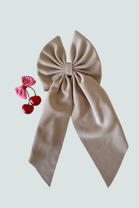 Gancho lazo largo beige versátil y elegante - Florita Bonita