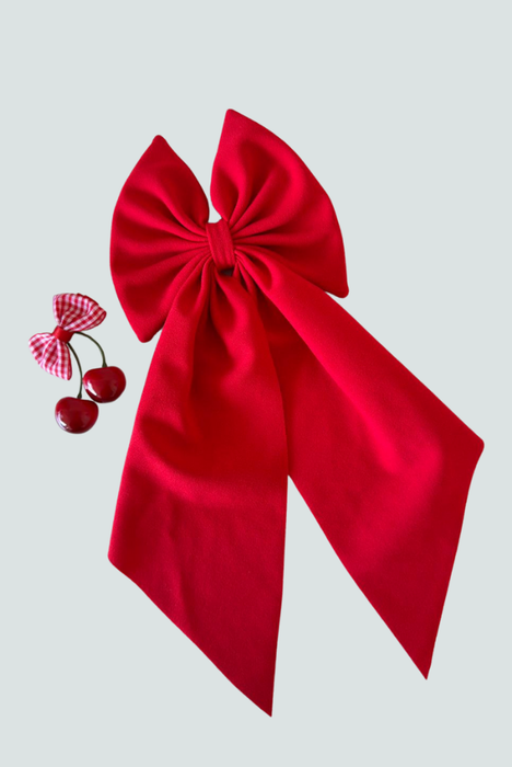 Gancho lazo largo rojo brillante - accesorio elegante Florita Bonita