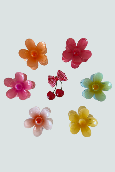 Set de ganchos tipo flor de colores - accesorios Florita Bonita