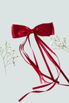 Horquilla con lazo y cinta color rojo - Florita Bonita