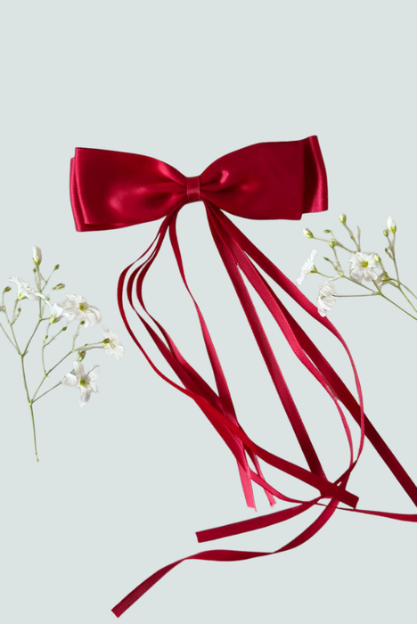 Horquilla con lazo y cinta color rojo - Florita Bonita