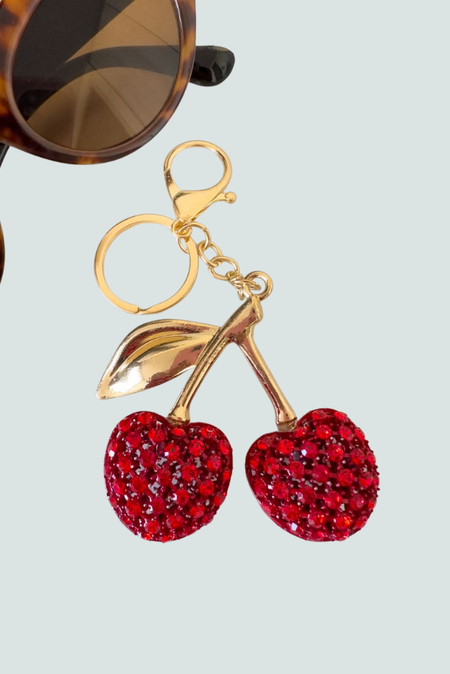 Llavero metálico diseño cereza roja - Florita Bonita