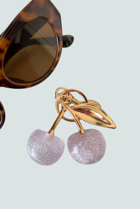 Llavero metálico diseño fresa rosa - Florita Bonita