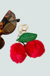 Llavero pompón rojo - accesorio elegante Florita Bonita