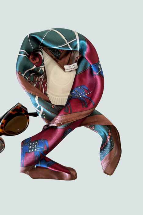 Pañuelo de seda color morado - accesorio chic Florita Bonita