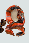 Pañuelo de seda naranja oscuro - accesorio vibrante Florita Bonita