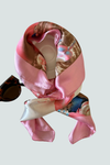 Pañuelo de seda color rosa combinado - accesorio elegante Florita Bonita