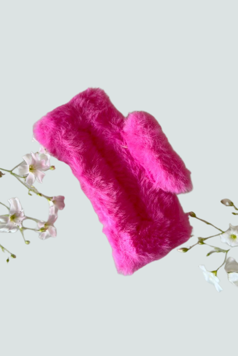 Pinza de peluche fucsia elegante para mujer - Florita Bonita