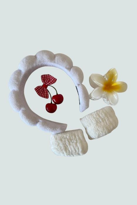 Vincha blanca clásica para maquillaje y limpieza facial